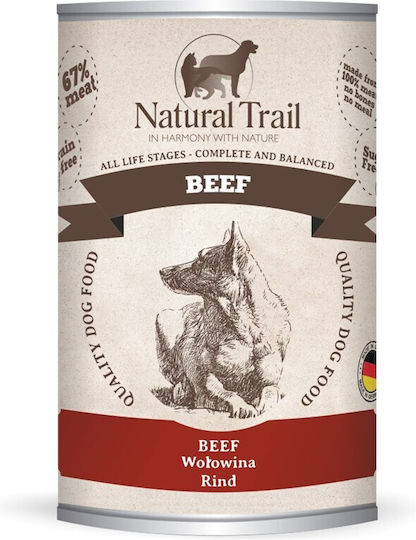 Natural Trail Υγρή Τροφή Σκύλων Διαίτης με Βοδινό, Κρέας και Λαχανικά χωρίς Σιτηρά 400gr