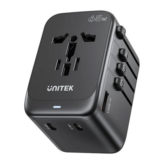 Unitek Φορτιστής Χωρίς Καλώδιο 65W Power Delivery / Quick Charge 3.0 Μαύρος (P1122A)