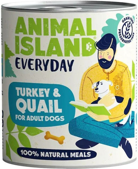 Animal Island Υγρή Τροφή Σκύλων σε Κονσέρβα με Γαλοπούλα χωρίς Σιτηρά & Γλουτένη 800gr