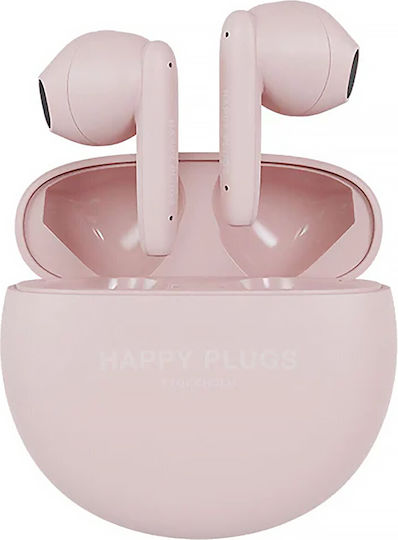 Happy Plugs Joy Lite In-ear Bluetooth Handsfree Ακουστικά με Θήκη Φόρτισης Ροζ