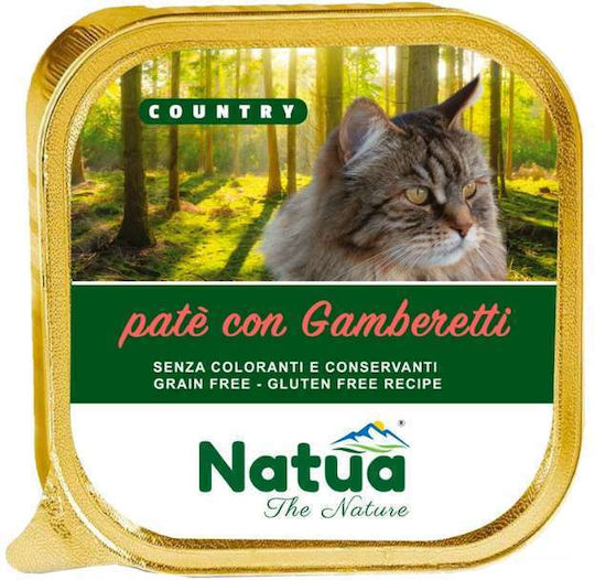 Natua Υγρή Τροφή για Γάτες σε Ταψάκι με Γαρίδες και Σολομό 100gr