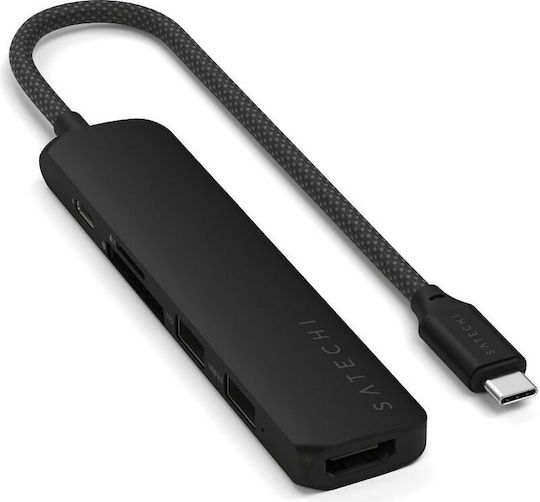 Satechi ST-P6SK USB-A / USB-C Docking Station με HDMI 4K PD Μαύρο