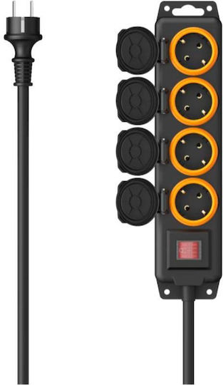 HAMA Πολύπριζο 4 Θέσεων με Καλώδιο 4m