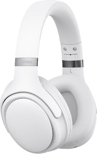 Tonsil Ασύρματα Bluetooth Over Ear Ακουστικά με Ραδιόφωνο με 55 ώρες Λειτουργίας Λευκά