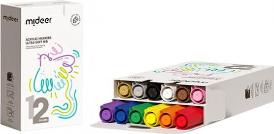 MiDeer Μαρκαδόροι Ζωγραφικής Λεπτοί Σετ 12 χρώματα MD1259