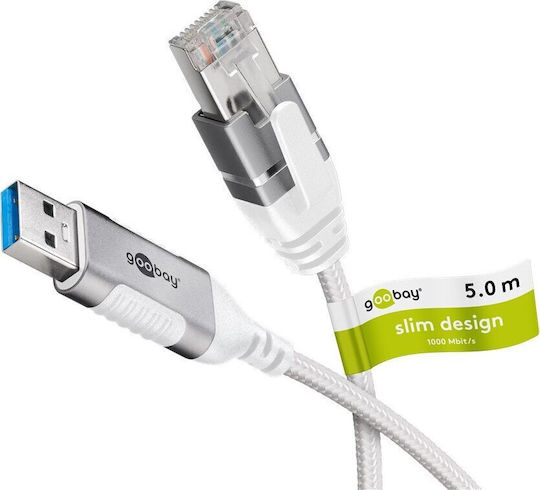 Goobay U/UTP Καλώδιο Δικτύου Ethernet 5m Λευκό 1τμχ 74381