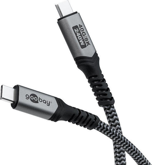 Goobay Braided USB 2.0 Cable USB-C male - USB-C 240W Μαύρο 1m 74211 Bulk