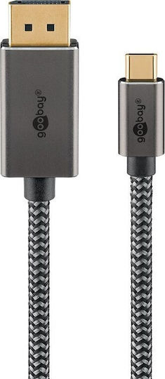 Goobay Braided USB 3.1 Cable USB-C male - USB-C / DisplayPort Μαύρο 2m 75708