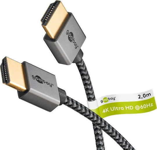 Goobay HDMI 2.0 Cable HDMI male - HDMI male 3m Γκρι 75753