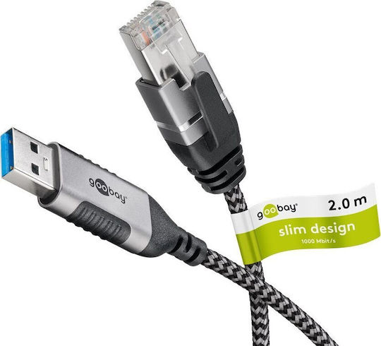 Goobay USB 3.0 Cable USB-A male - RJ45 Ασημί 2m 74395