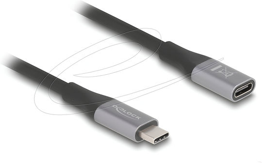 DeLock USB 2.0 Cable USB-C male - USB-C female 240W Μαύρο 2m 81202