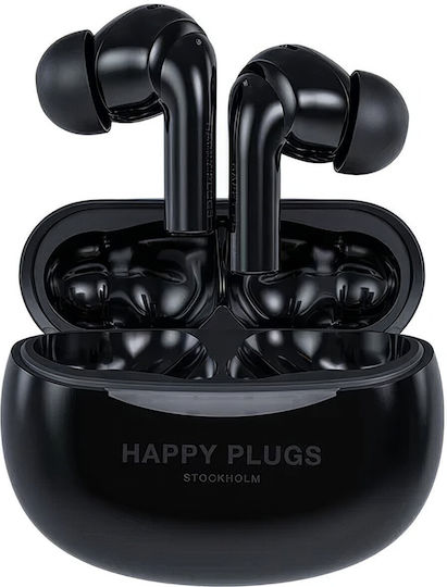 Happy Plugs Joy Pro In-ear Bluetooth Handsfree Ακουστικά με Θήκη Φόρτισης Μαύρα