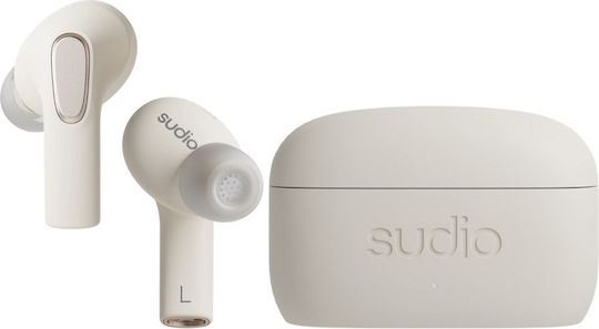 Sudio E3 In-ear Bluetooth Handsfree Ακουστικά με Αντοχή στον Ιδρώτα και Θήκη Φόρτισης Λευκά