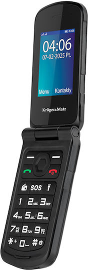Kruger & Matz IRON 5 Flip Dual SIM Κινητό με Μεγάλα Κουμπιά Μαύρο