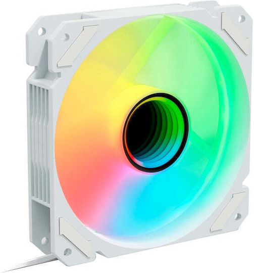 Sharkoon Shark Mirror Case Fan 120mm με ARGB Φωτισμό και Σύνδεση 4-Pin PWM Λευκό