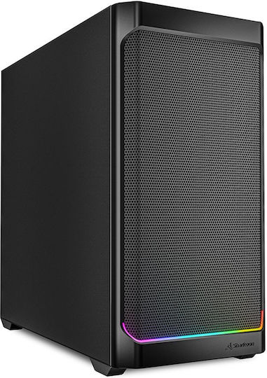 Sharkoon MK4 RGB Strip Gaming Midi Tower Κουτί Υπολογιστή με Πλαϊνό Παράθυρο Μαύρο
