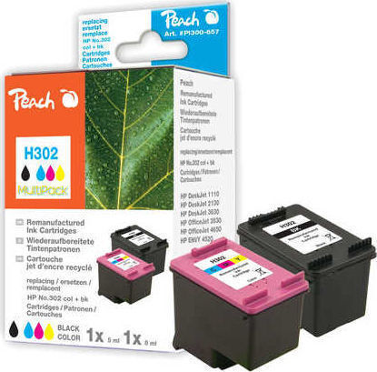 Peach Πακέτο Συμβατών Μελανιών Εκτυπωτή InkJet Canon PGI-525/CLI-526 19ml Πολλαπλό (Color) / Μαύρο 1τμχ PI100-140