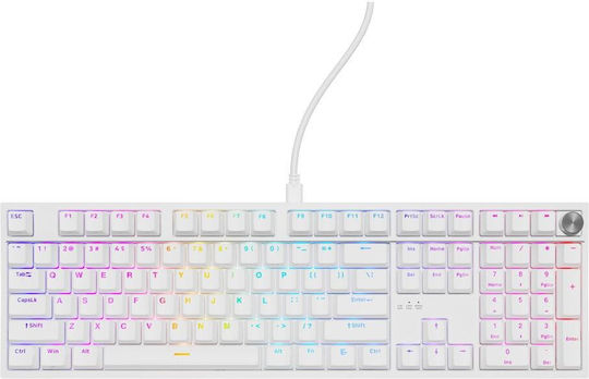 Genesis Thor 404 Gaming Μηχανικό Πληκτρολόγιο Tenkeyless με Gateron Yellow Pro διακόπτες και RGB φωτισμό (Αγγλικό US) Λευκό