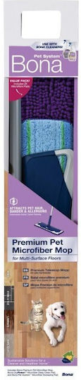 Bona Pet System Premium Pet Microfiber Mop Παρκετέζα Τηλεσκοπικό Κοντάρι Ξύλινα Δάπεδα