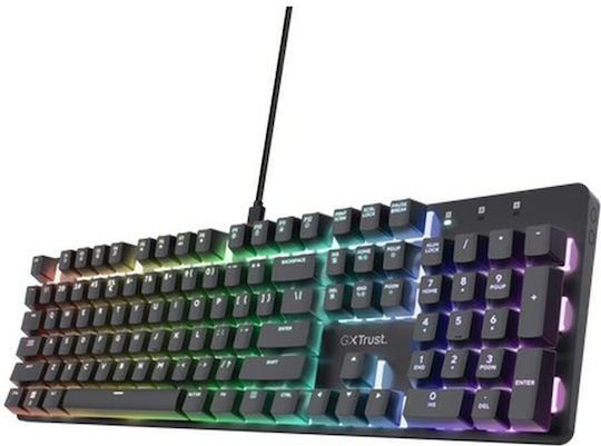 Trust GXT 871 Zora Gaming Μηχανικό Πληκτρολόγιο με RGB φωτισμό (Αγγλικό US)