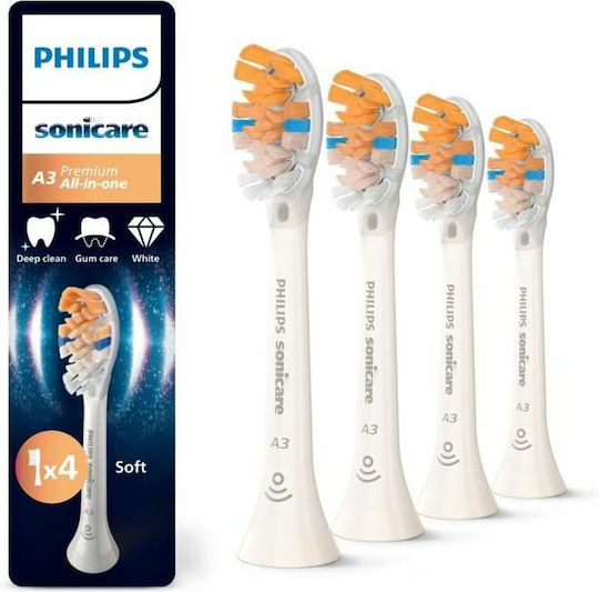 Philips Sonicare A3 Premium All-in-One Ανταλλακτικές Κεφαλές για Ηλεκτρική Οδοντόβουρτσα HX9094/87 4τμχ