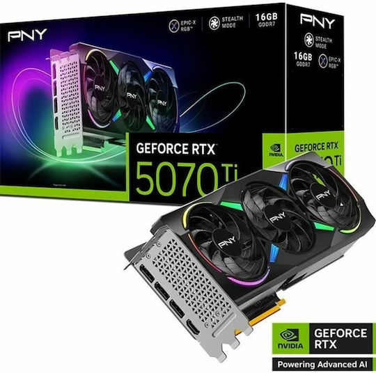 PNY GeForce RTX 5070 Ti 16GB GDDR7 OC Triple Fan Κάρτα Γραφικών VCG5070T16TFXXPB1-O