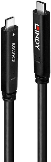 Lindy USB 3.2 Cable USB-C male - USB-C 60W Μαύρο 10m (43333)