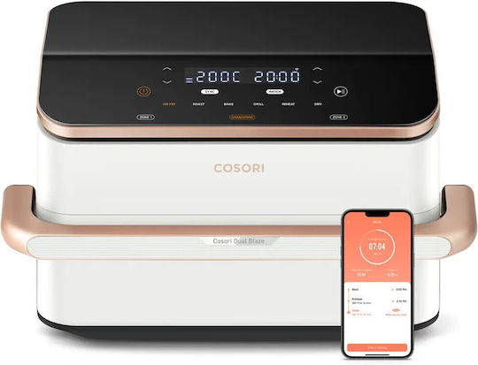 Cosori Dual Blaze TwinFry Air Fryer με Wi-Fi & Διπλό Αποσπώμενο Κάδο 10lt Λευκό