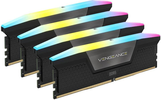 Corsair Vengeance RGB DDR5 64GB RAM με 4x16GB Modules και Ταχύτητα 6600 για Desktop CMH64GX5M4B6600C32