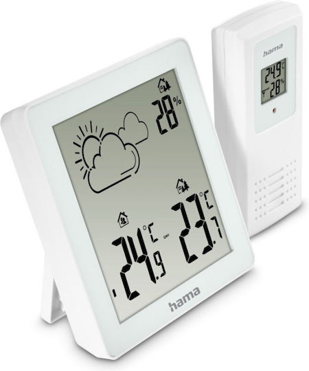 HAMA Ασύρματος Μετεωρολογικός Σταθμός Ψηφιακός Επιτραπέζιος Λευκός