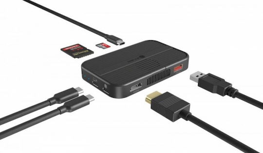 Icy Box USB-C Docking Station με SSD Enclosure Μαύρο (IB-DK4071M-CU31)
