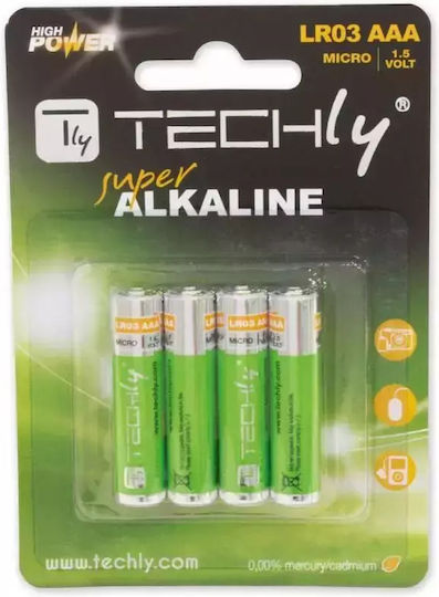 Techly Αλκαλικές Μπαταρίες AAA 1.5V 4τμχ