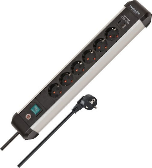 Brennenstuhl Socket Πολύπριζο Aσφαλείας 6 Θέσεων με Καλώδιο 3m 1391030611