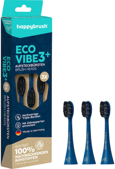 Happy Brush Eco Vibe Ανταλλακτικές Κεφαλές για Ηλεκτρική Οδοντόβουρτσα 3τμχ