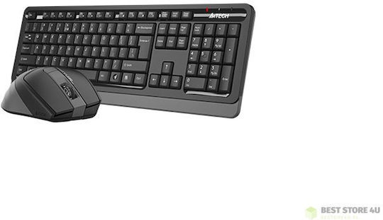 A4Tech FStyler Ασύρματο Σετ Πληκτρολόγιο & Ποντίκι Αγγλικό US Γκρι