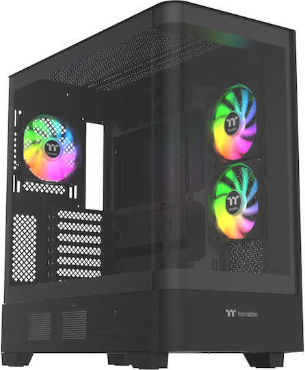 Thermaltake View 290 TG Gaming Micro Tower Κουτί Υπολογιστή με Πλαϊνό Παράθυρο και RGB Φωτισμό Μαύρο