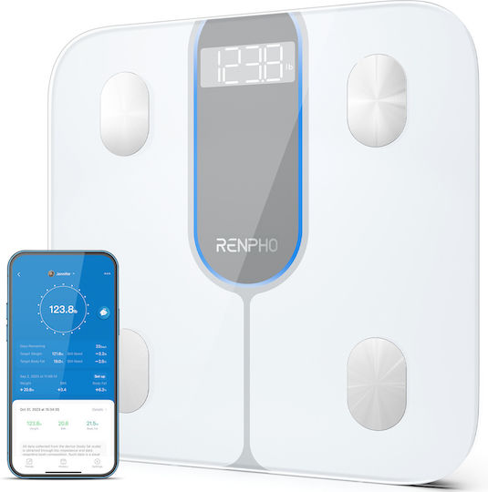 Renpho Elis 1c Smart Ζυγαριά 200kg με Λιπομετρητή & Bluetooth Λευκή