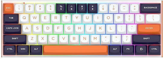 Redragon Ηall Effect Gaming Πληκτρολόγιο 60% με RGB φωτισμό (Αγγλικό US) Πολύχρωμο