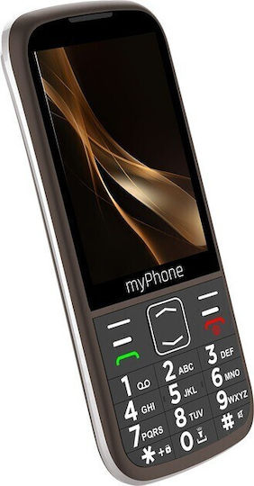 MyPhone Halo 4 Plus LTE Dual SIM Κινητό με Μεγάλα Κουμπιά (Αγγλικό Μενού) Praline Brown