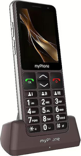 MyPhone Bueno LTE Dual SIM (48/128MB) Κινητό με Μεγάλα Κουμπιά (Αγγλικό Μενού) Praline Brown