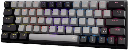 White Shark WAKIZASHI 2 Gaming Μηχανικό Πληκτρολόγιο 60% με Custom Red διακόπτες και RGB φωτισμό (Αγγλικό US) Grey/Black