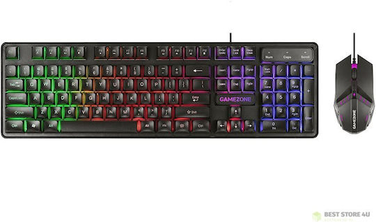 Tracer GameZone Boost Σετ Gaming Πληκτρολόγιο με RGB φωτισμό & Ποντίκι (Αγγλικό US) Γκρι