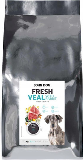 John Dog 12kg Ξηρά Τροφή για Κουτάβια Μικρόσωμων Φυλών με Κουνέλι, Λαγό, Κρέας, Σολομό, Πουλερικά, Λαχανικά, Πατάτες, Χοιρινό και Μήλο