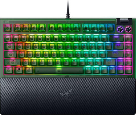 Razer BlackWidow V4 Gaming Μηχανικό Πληκτρολόγιο 75% με Razer Orange διακόπτες και RGB φωτισμό (Αγγλικό US) Phantom Green Edition