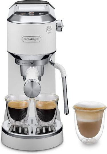 De'Longhi Dedica Duo Μηχανή Espresso 1450W Πίεσης 15bar Λευκή