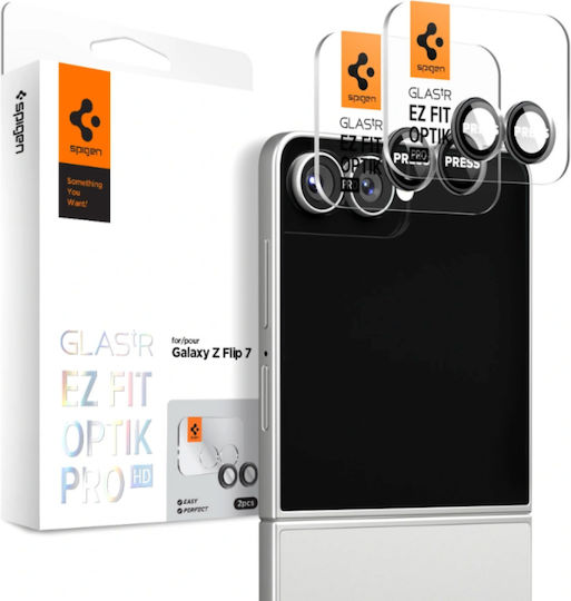 Spigen Optik EZ Fit Προστασία Κάμερας Tempered Glass Μαύρο για το Galaxy Z Flip 7 AGL09587
