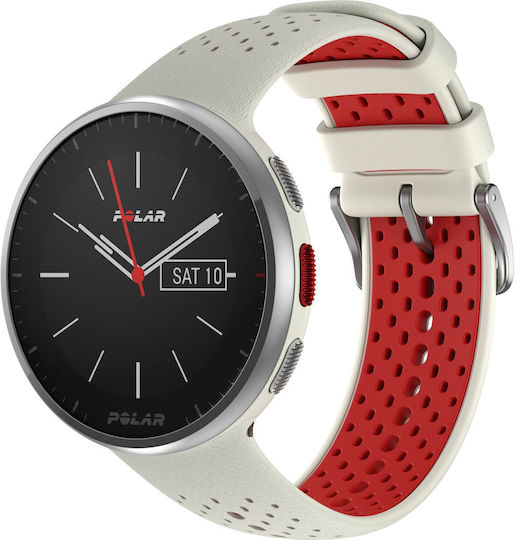 Polar Pacer Pro 45mm Smartwatch με Παλμογράφο (Λευκό)