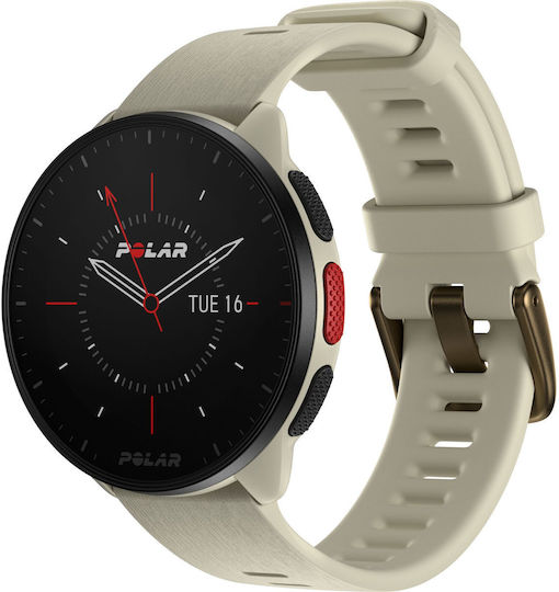 Polar Pacer 45mm Smartwatch με Παλμογράφο (Cloud White)