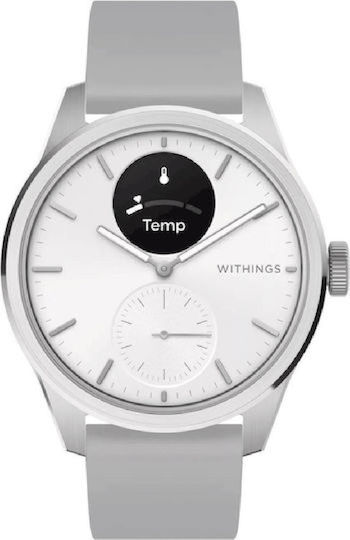 Withings ScanWatch 2 Stainless Steel 42mm Αδιάβροχο με Παλμογράφο (Λευκό)