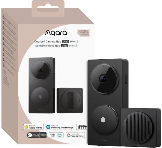 Aqara Ασύρματο Κουδούνι Πόρτας Wi-Fi Συμβατό με Alexa, Google Home και Apple HomeKit CH-C09D Μαύρο